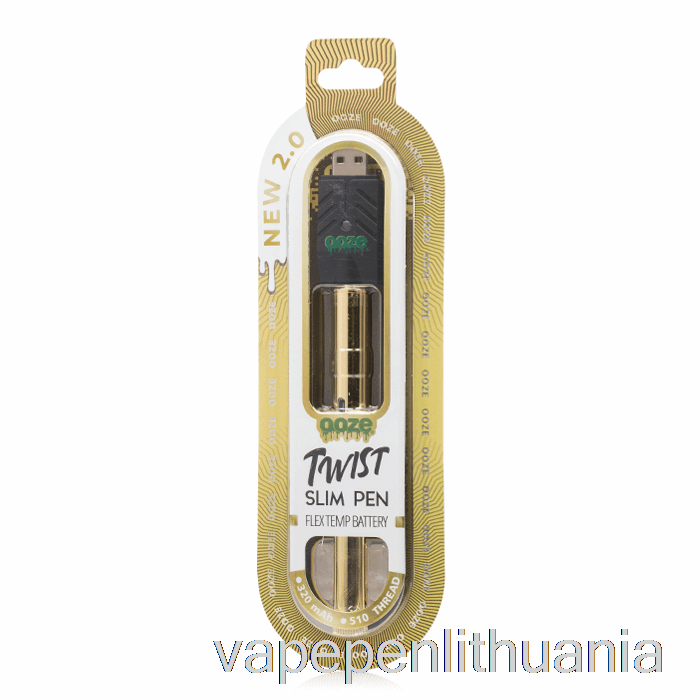 Ooze Slim Twist Pen 2.0 Flex Temp Baterija Lucky Gold Vape Skystis